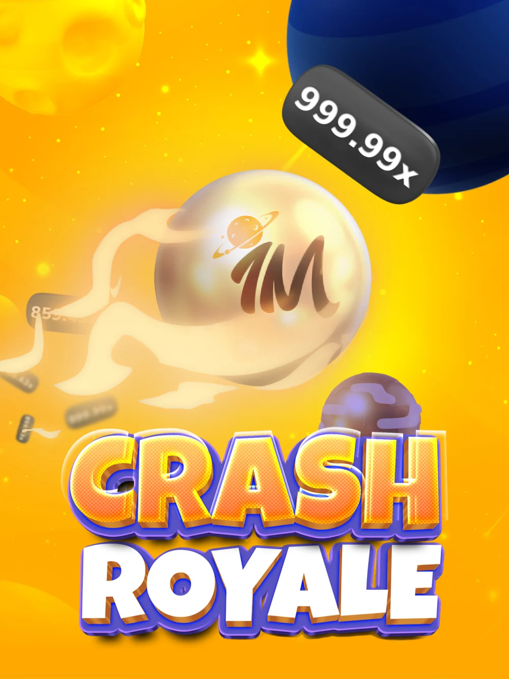 Tarjeta de tendencias del juego crash con visual de acción
